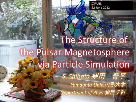 ＠ FAN3 22 June 2012. 1.To give the theoretical proof of the outer gap (the mechanism has been proposed) 2.To look for other particle acceleration sites;