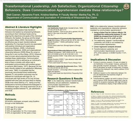 Abstract & Literature Highlights Transformational leaders help transform followers into leaders by empowering followers according to their individual needs.