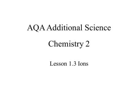 AQA Additional Science