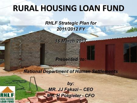 RURAL HOUSING LOAN FUND