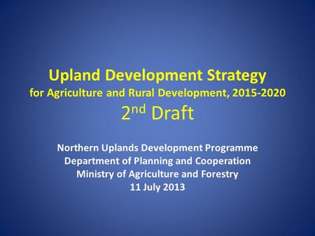 Northern Uplands Development Programme