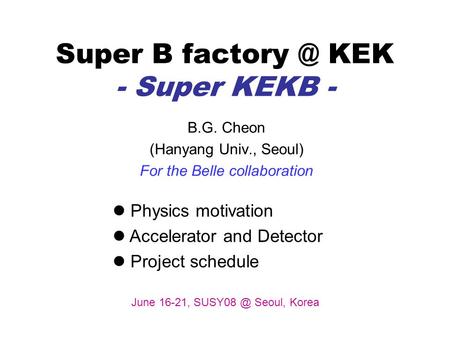 Super B KEK - Super KEKB -