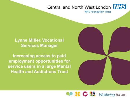 Lynne Miller, Vocational Services Manager Increasing access to paid employment opportunities for service users in a large Mental Health and Addictions.