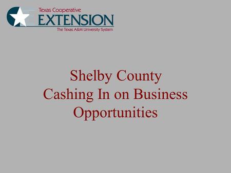 Shelby County Cashing In on Business Opportunities.