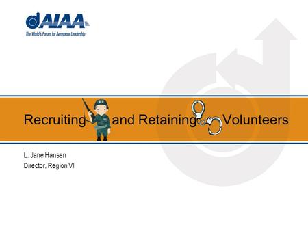 Recruiting and Retaining Volunteers L. Jane Hansen Director, Region VI.