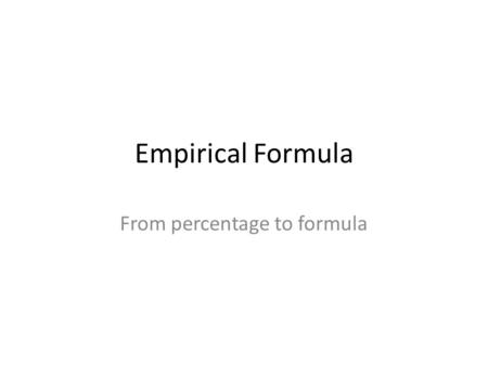 From percentage to formula