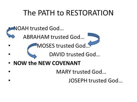 The PATH to RESTORATION