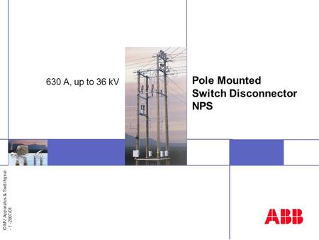 Pole Mounted Switch Disconnector NPS