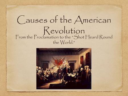 Causes of the American Revolution