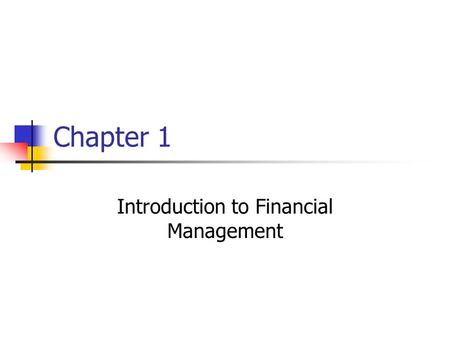 Introduction to Financial Management