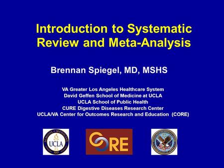 Introduction to Systematic Review and Meta-Analysis