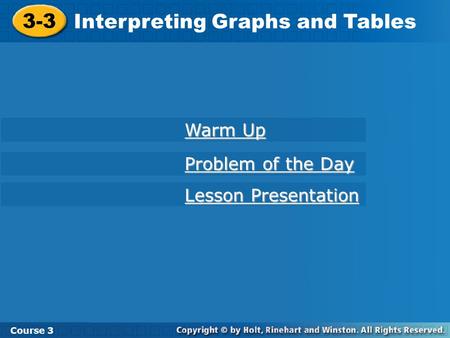 Interpreting Graphs and Tables