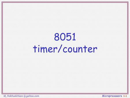 8051 timer/counter.