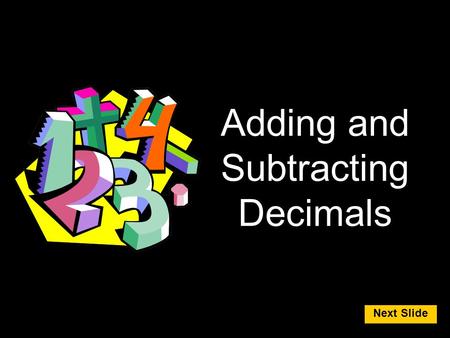 Adding and Subtracting Decimals