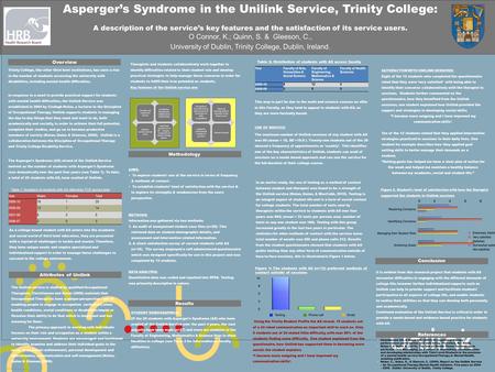 TEMPLATE DESIGN © 2008 www.PosterPresentations.com Asperger’s Syndrome in the Unilink Service, Trinity College: A description of the service’s key features.