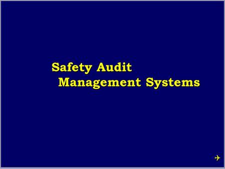  Safety Audit Management Systems.  Investigation & adjustment of activity “BRAINSTORMING” Standards/procedures formal review: Auditing checking list.