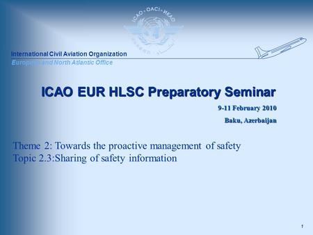 ICAO EUR HLSC Preparatory Seminar