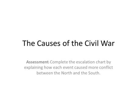 The Causes of the Civil War