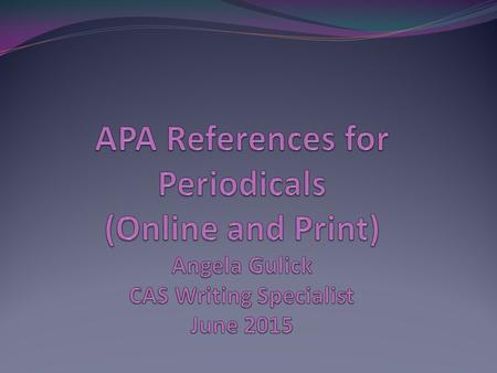 According to the APA Publication Manual, some online books, journals, and magazines have added “digital object identifier (doi) numbers to their bibliographic.