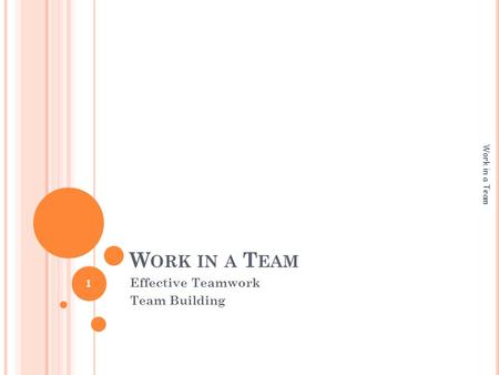 Effective Teamwork Team Building