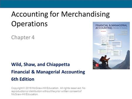 Accounting for Merchandising Operations