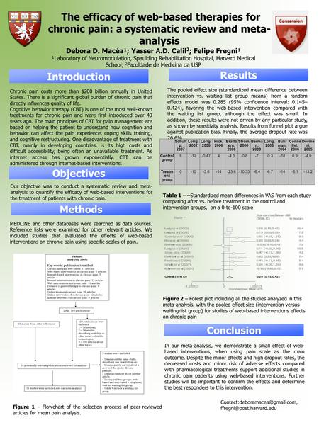 The efficacy of web-based therapies for chronic pain: a systematic review and meta- analysis The efficacy of web-based therapies for chronic pain: a systematic.