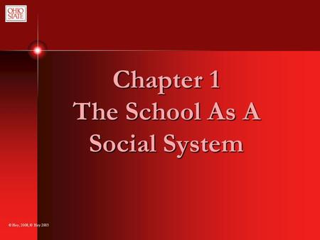 Chapter 1 The School As A Social System