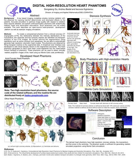 DIGITAL HIGH-RESOLUTION HEART PHANTOMS Abstract Background:X-ray based imaging modalities employ ionizing radiation with the potential for causing harmful.