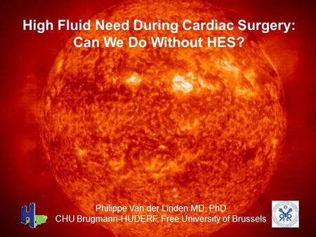 High Fluid Need During Cardiac Surgery: Can We Do Without HES? Philippe Van der Linden MD, PhD CHU Brugmann-HUDERF, Free University of Brussels.