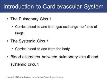 Introduction to Cardiovascular System