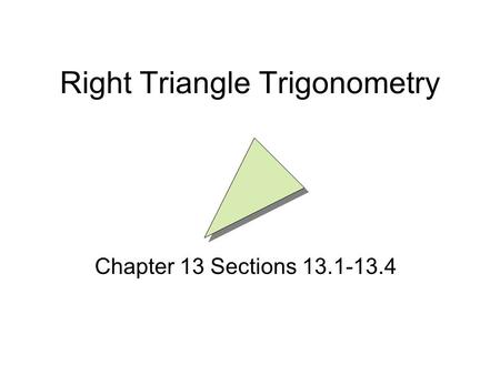 Right Triangle Trigonometry