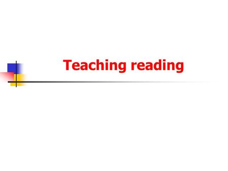 Teaching reading.