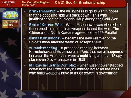 Getting to California brinksmanship – the willingness to go to war in hopes that the opposing side will back down. This was justification for the nuclear.