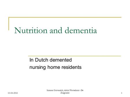 Nutrition and dementia