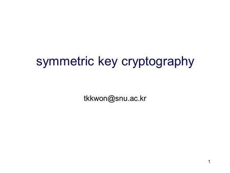 symmetric key cryptography