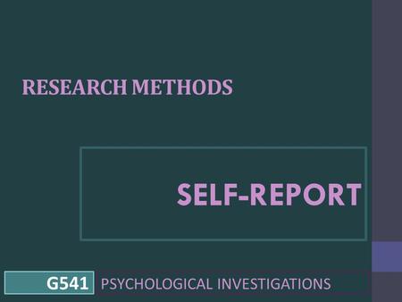 PSYCHOLOGICAL INVESTIGATIONS