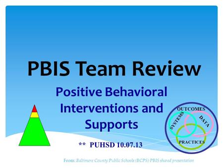 Positive Behavioral Interventions and Supports