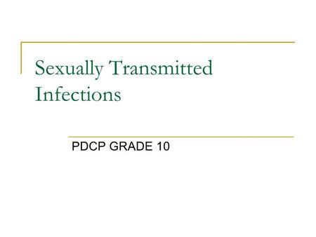 Sexually Transmitted Infections