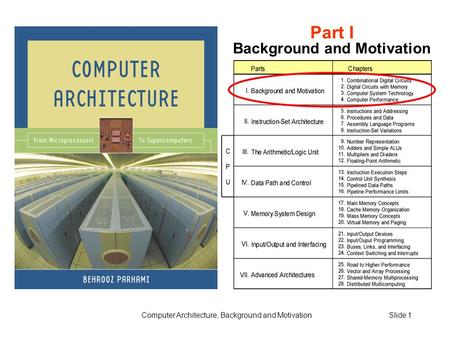 Computer Architecture, Background and MotivationSlide 1 Part I Background and Motivation.