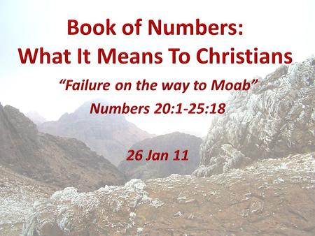 Prayer List Text Announcements Text Numbers WeekDateTopic 108 Dec10Numbers: An Introduction 215 Dec10Census and Organization: 1:1-4:49 322 Dec10Purity.