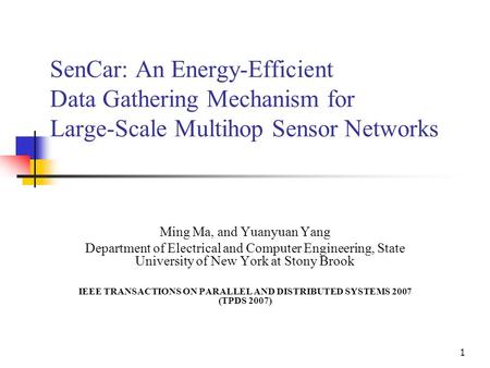 IEEE TRANSACTIONS ON PARALLEL AND DISTRIBUTED SYSTEMS 2007 (TPDS 2007)