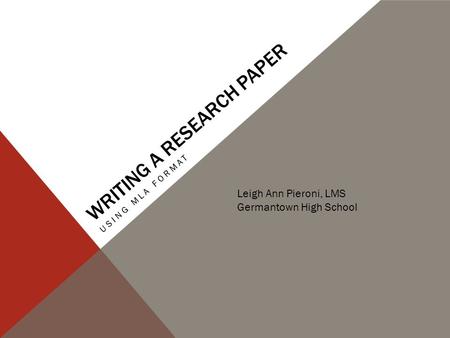 Writing a research paper