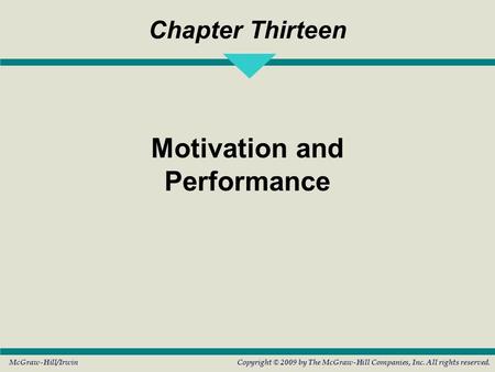 Motivation and Performance