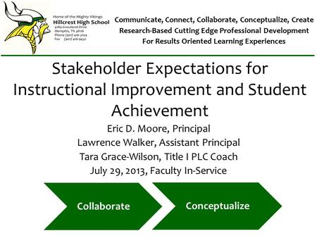 Research-Based Cutting Edge Professional Development Communicate, Connect, Collaborate, Conceptualize, Create For Results Oriented Learning Experiences.