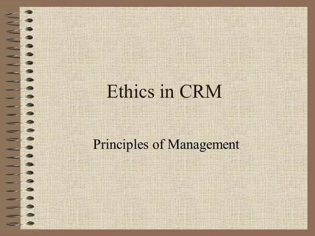 Principles of Management