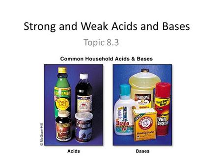 Strong and Weak Acids and Bases