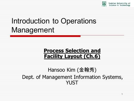 Introduction to Operations Management