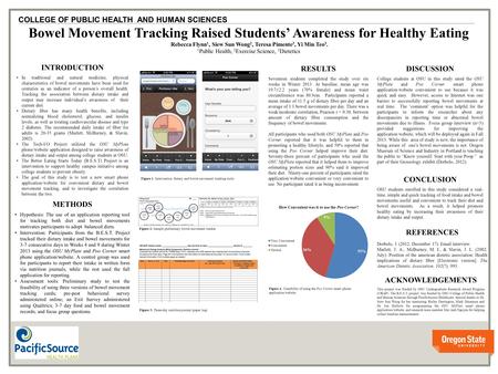 V v Bowel Movement Tracking Raised Students’ Awareness for Healthy Eating Rebecca Flynn 1, Siew Sun Wong 2, Teresa Pimente 3, Yi Min Teo 3. 1 Public Health,