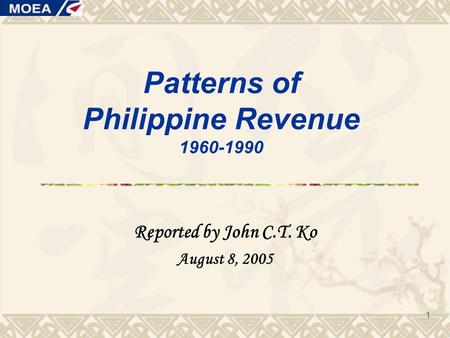 Patterns of Philippine Revenue