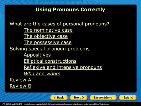 Using Pronouns Correctly